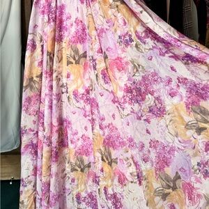 NWT Multi Floral Maxi Skirt Pink Purple – Size M